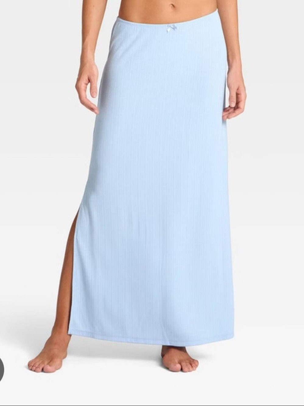 Auden Light Blue Maxi Skirt with Side Slit